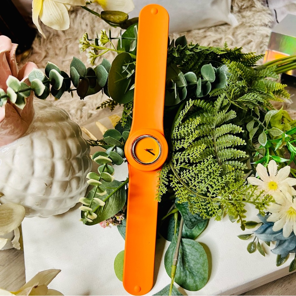 Neon Orange Slap Wrist Watch - Picture 2 of 12